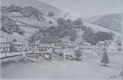 Three A4 pieces. Ladybower Reservoir. The Lost Villages.