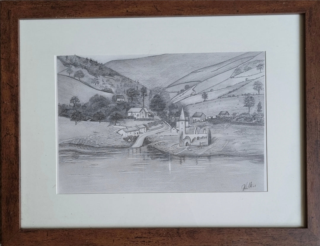 Three A4 pieces. Ladybower Reservoir. The Lost Villages.