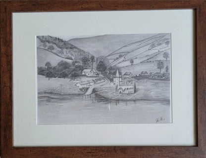 Three A4 pieces. Ladybower Reservoir. The Lost Villages.